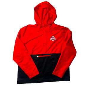 Ohio State University 2 Tone Red/Black Windbreaker Hoodie
